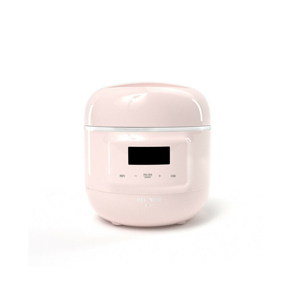 (Pink) Slow Cooker with Timer 200W 800ml Mini Slow Cooking Machine for Entrees Sauces Stews