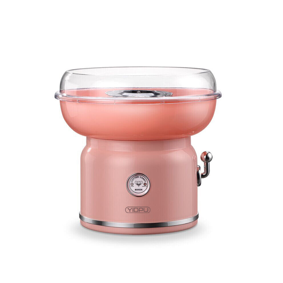 (Pink) Electric DIY Cotton Candy Maker 500W 300ml Portable Cotton Sugar Floss Machine Household