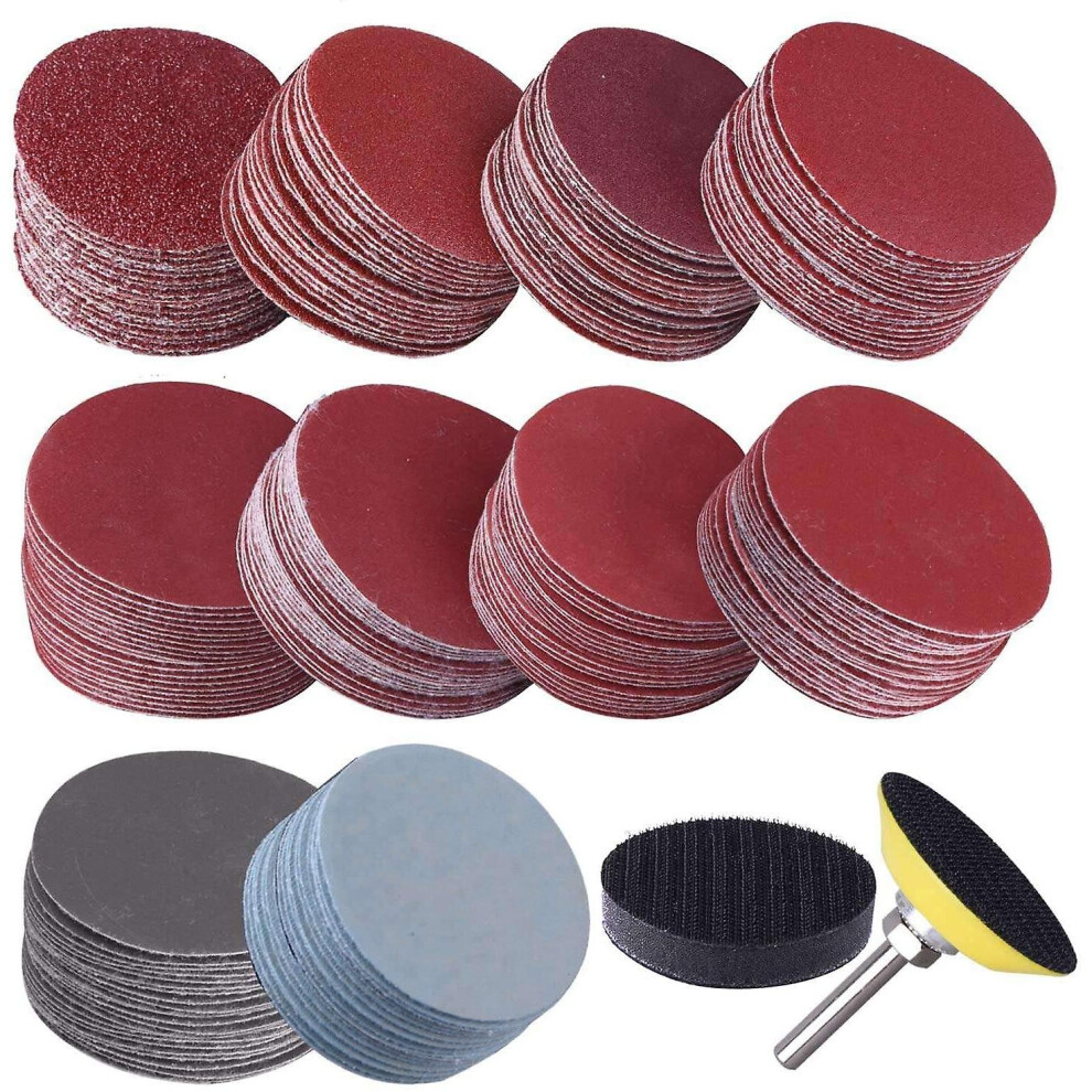 200 Pieces 50mm 2 Inch Abrasive Wheels 80-3000 Grit Paper Sanding Wheels With 1