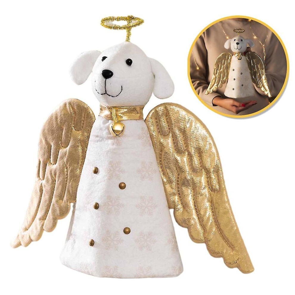 Christmas Angel Dog Christmas Tree Topper Hanging Ornament Decoration Golden/Gold
