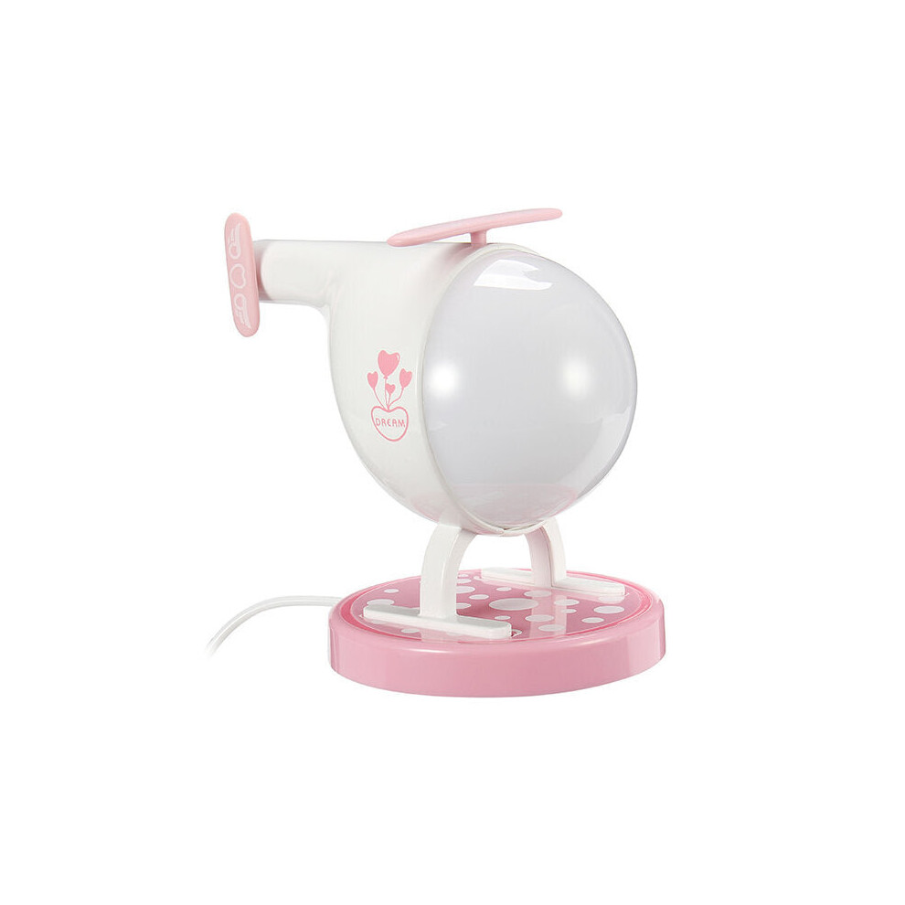 (Pink) Rechargeable USB Touch Sensor Helicopter LED Night Light Colorful Timer Atmosphere Lamp