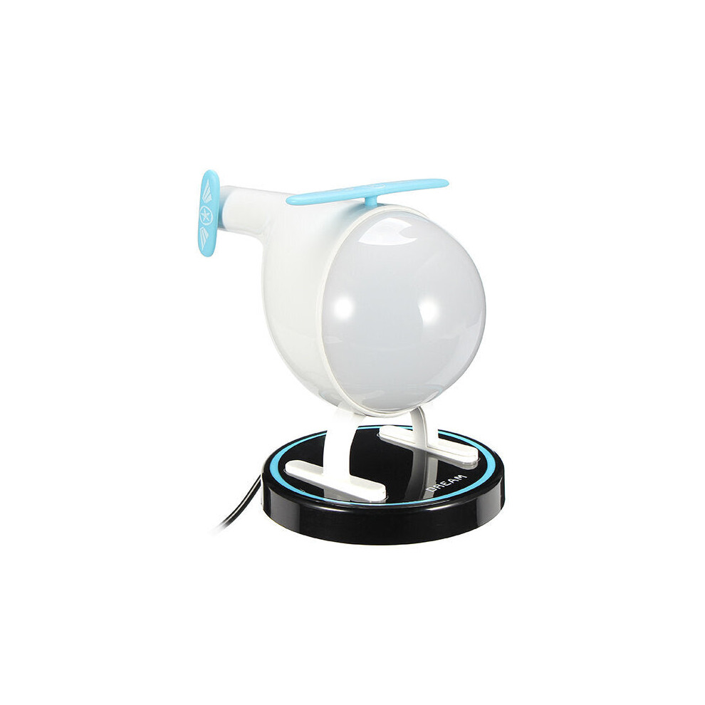 (White) Rechargeable USB Touch Sensor Helicopter LED Night Light Colorful Timer Atmosphere Lamp