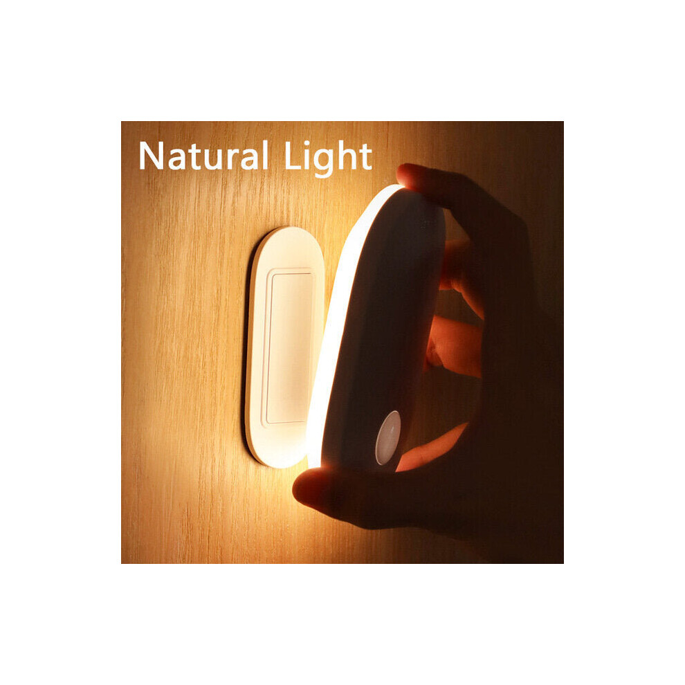 (Natural light) PIR Motion Sensor Night Light Human Induction Backlight Magnetic LED Light Rechargeable Bedside Lamp Wall Lamp For Home for ZigBee