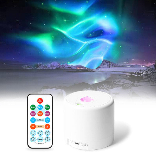 (Sunset+Aurora) RGB LED Star Sky Projection Lamp Sync With Music Remote Control Timed Sleep Function