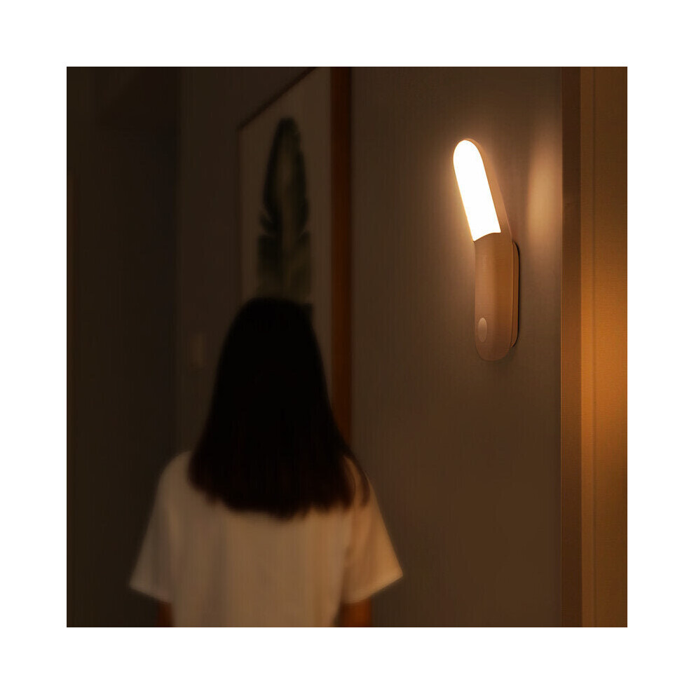 (Natural White) PIR LED Motion Sensor Light Y-Shape Aisle Light Magnetic Bedside Emergency Night Light Closet Wardrobe Stairs 0.5W USB