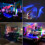 (Sunset+Aurora) RGB LED Star Sky Projection Lamp Sync With Music Remote Control Timed Sleep Function 3