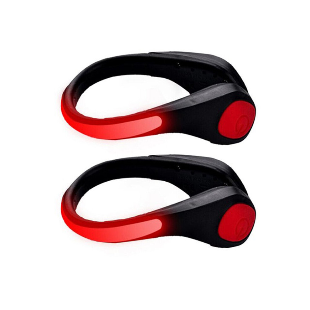 (Red) Shoe Warning Lamp Heel Clips Jogging Bright Lights LED LyRay Flashing Night Running Lights Shoe Clip for Night Walking Cycling Safety