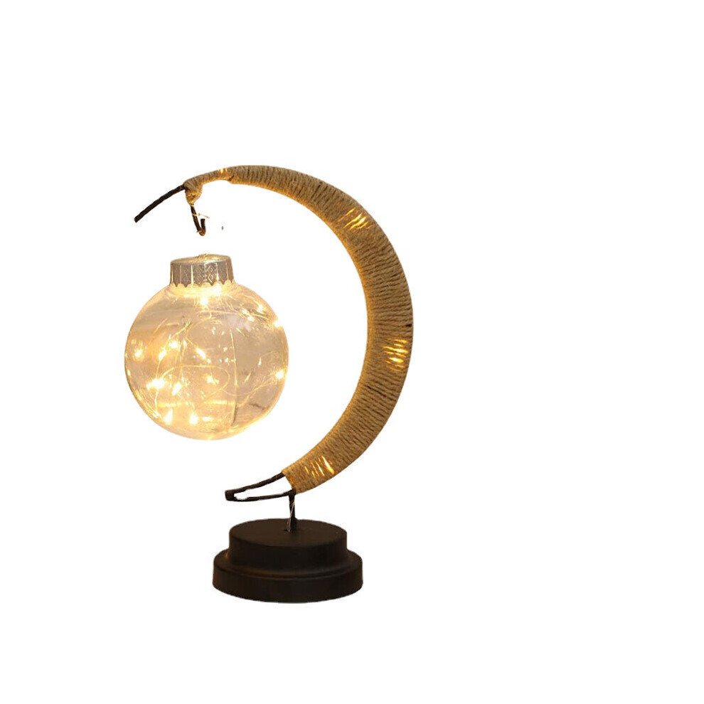 (Warm White light) LED Moon Wishing Ball Modeling Light Crescent Shape Memorial Lamp for Home Decoration