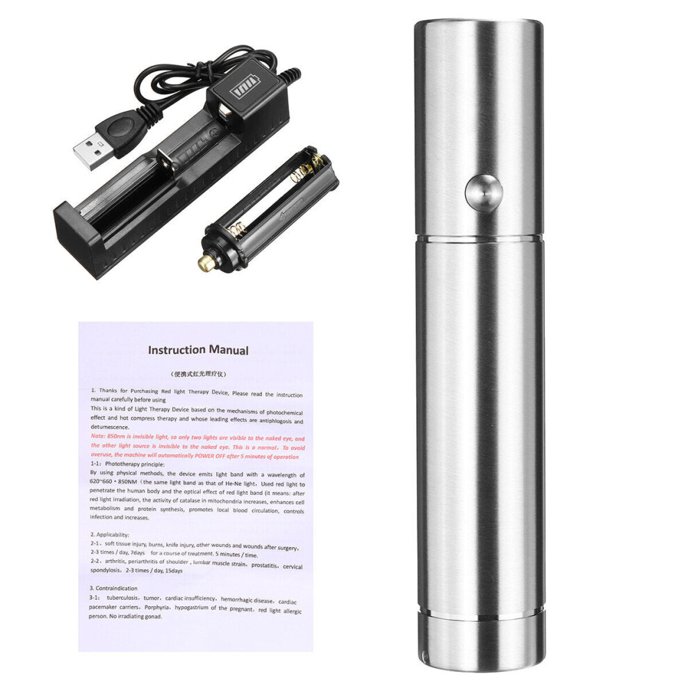 Greenzech Red/Light (With Charger) Therapy Lamp Device 660Nm 850Nm Infra Therapy For Pain