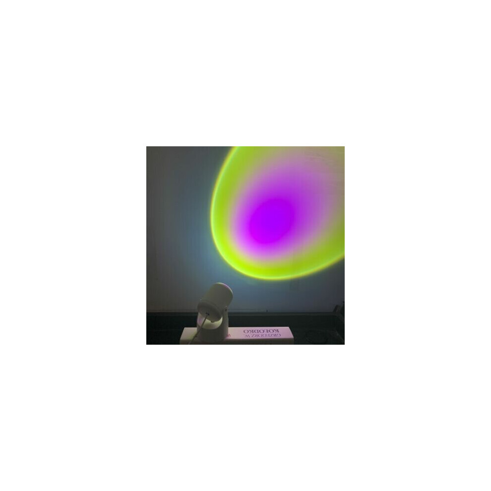 (Type C) USB Sunset Projection Lamp Aesthetic Table Lamp Anti-glare LED Night Light Romantic Visual Experience Rainbow Projector