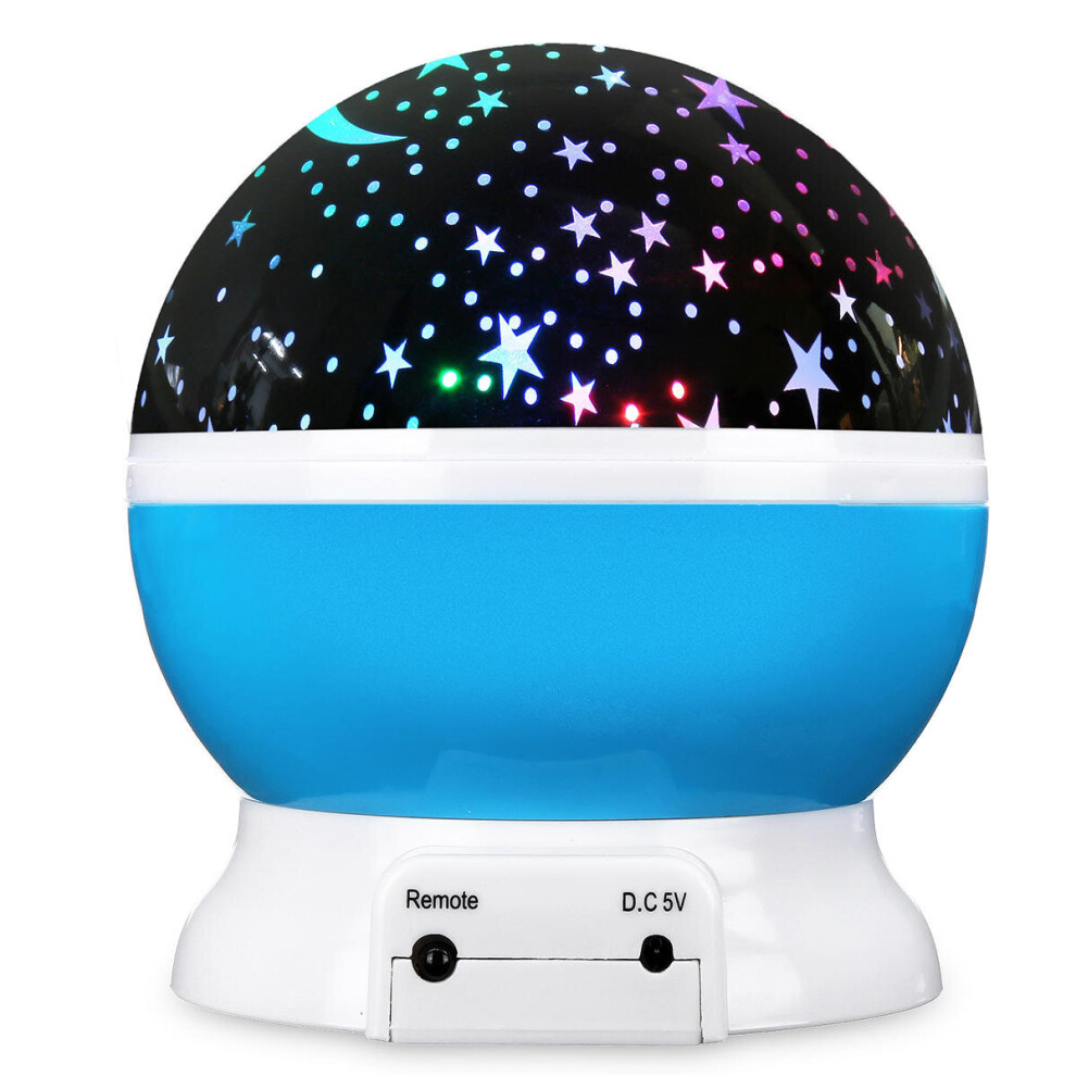 (Blue) USB Rotating Projector Starry Nursery Night Light Star Sky Projection LED Light Xmas Gift