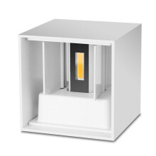 (White, Warm White) AC 220V Waterproof 7W Aluminum Cube COB LED Wall Lamp Light Modern Home Lighting