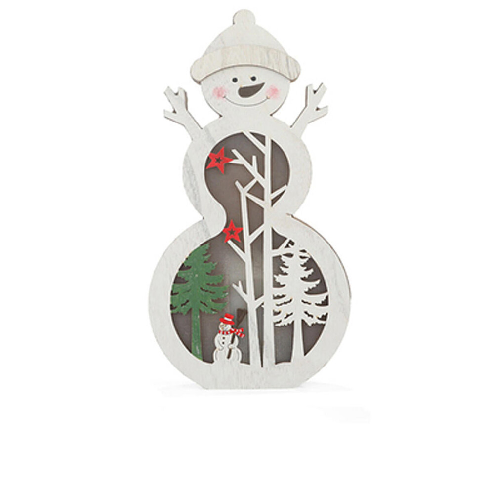 (Snowman) Festival Wooden LED Christmas Light Display Ornament for Christmas Home Table Decorations