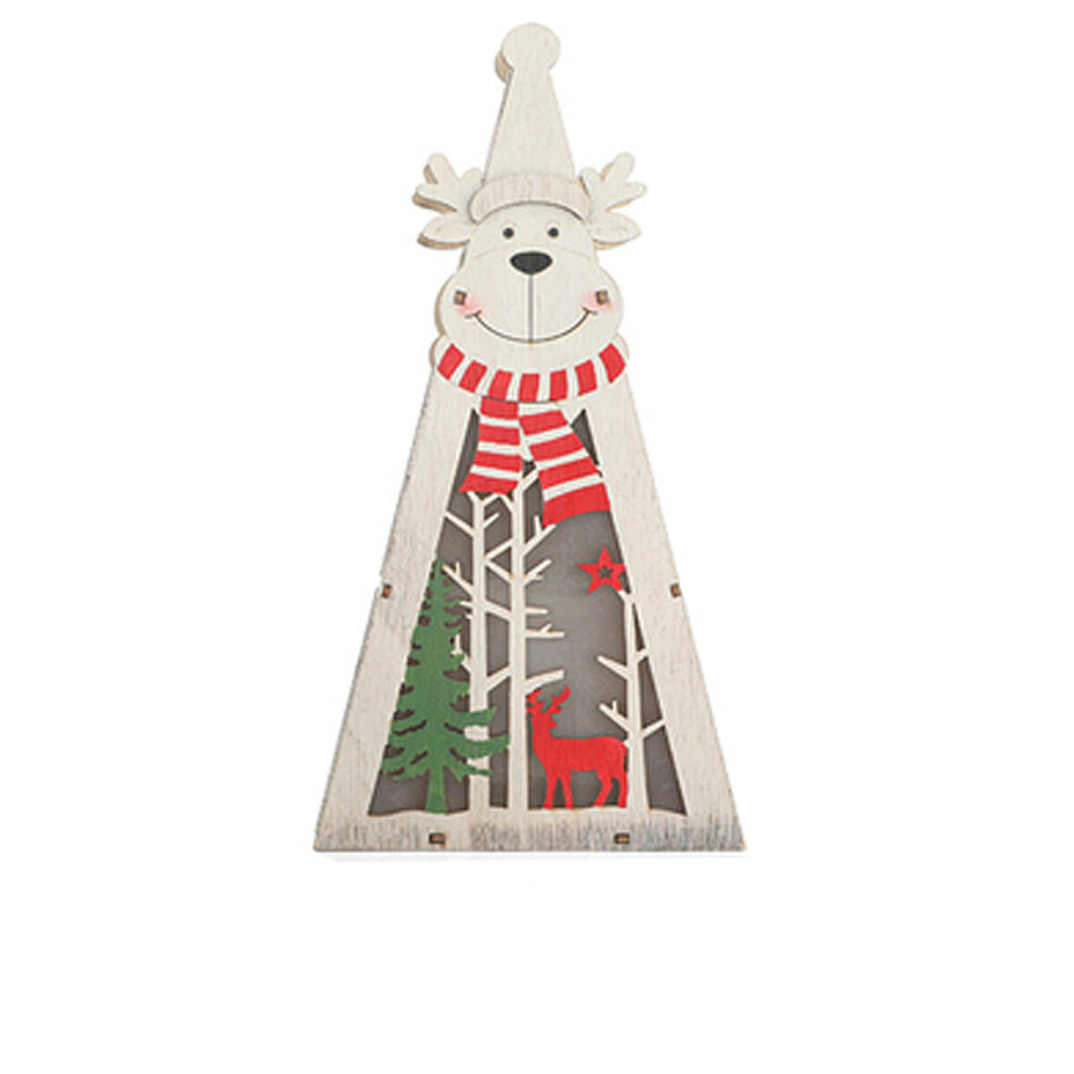 (Deer) Festival Wooden LED Christmas Light Display Ornament for Christmas Home Table Decorations