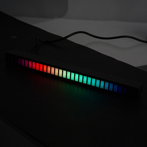 DC 5V Pickup Level Atmosphere Light Car Interior Modification Desktop Audio Spectrum RGB Voice Control 2