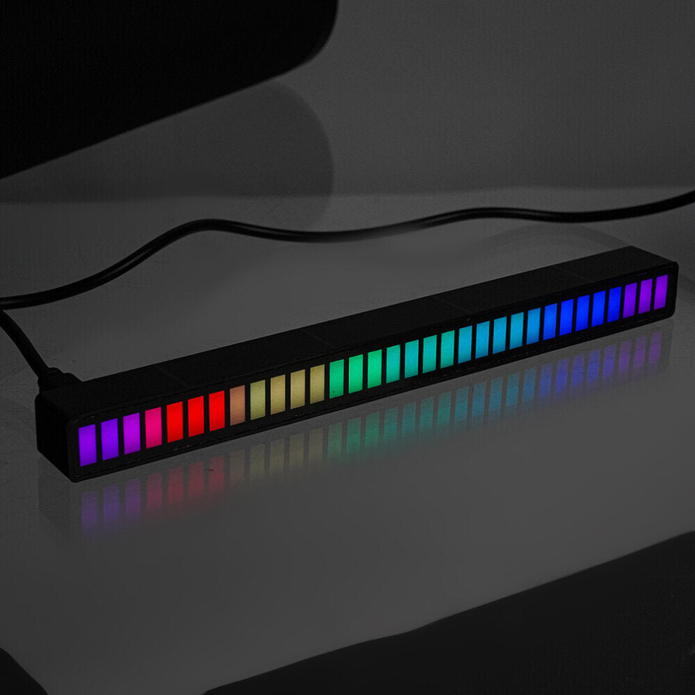 Dc 5V Pickup Level Atmosphere Car Interior Modification Desktop Audio Spectrum Rgb Voice Control Light 4250937519618