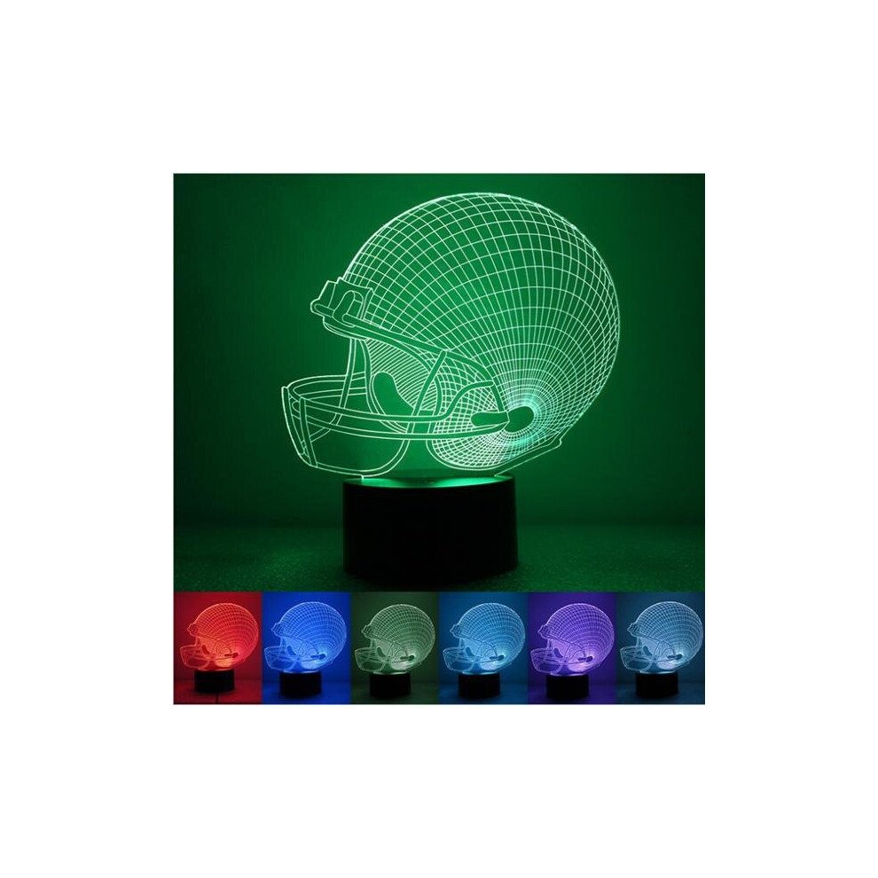 Colorful Rugby Hat 3D Touch Control USB LED Desk Table Light Night Lamp