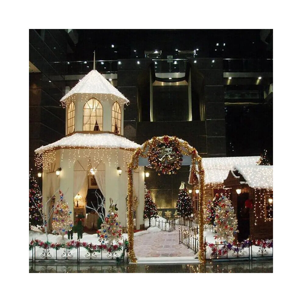 (Warm White) Christmas 4M 96 LED Indoor Outdoor String Lights 220V Curtain Icicle Drop LED Party Garden Stage Decorative Light - 220V EU Plug-image-OPC-PCJVY68-NEW