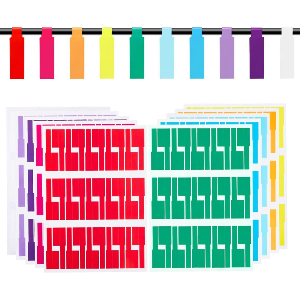 300 Cable Labels, 10 Colors Cord Labels Tags Compatible With Electronics, Waterproof Labeling Wire Compatible With Cable Management, Self Adhesive Wir 9172662320824