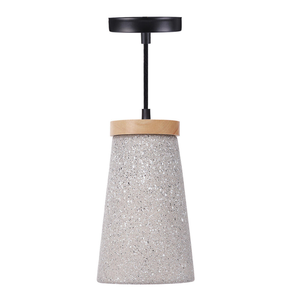 (white) Modern Wall Lamp Concrete Pendant Light Timber Top 1.5M Cable Ceiling Lamp Drop Light