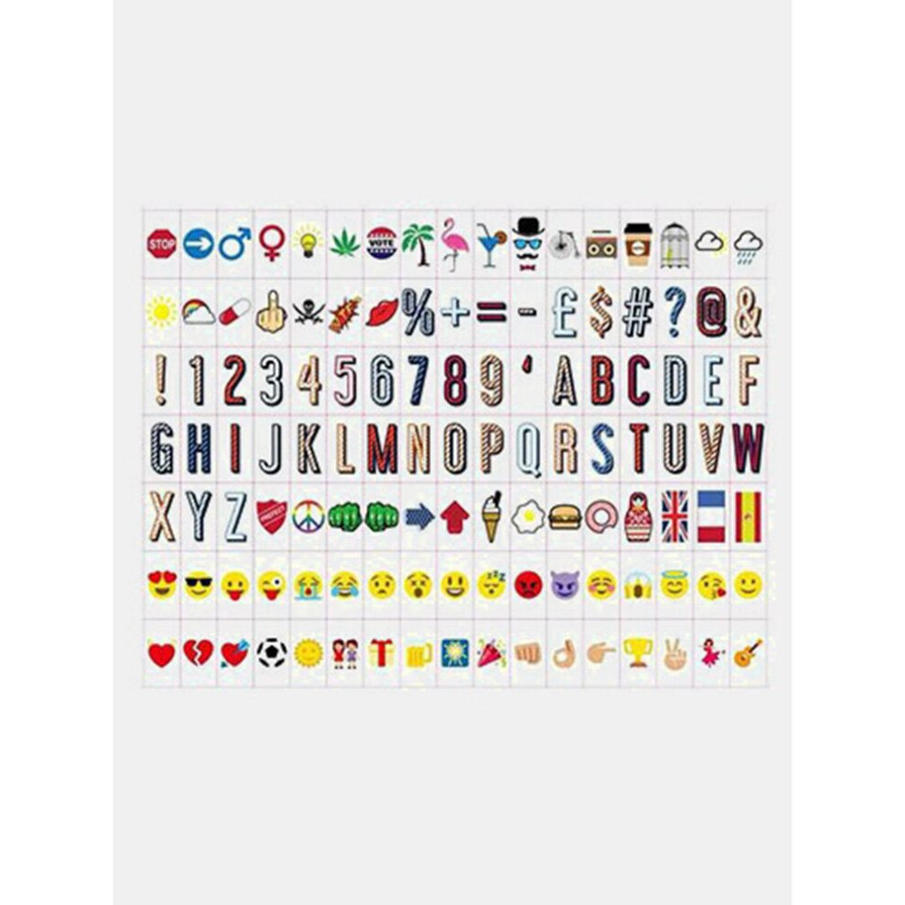 (ONLY Colorful Cards) LED Creative Lamp with 96PCS Letter Message Cards DIY Combination A4 Light Box Photo Props Pendant