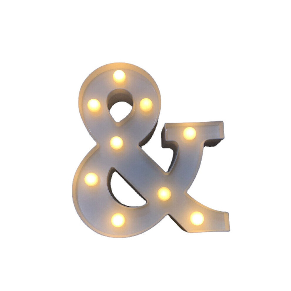 (&) LED English Letter And Symbol Pattern Night Light Home Room Proposal Decor Creative Modeling Lights For Bedroom Birthday Party