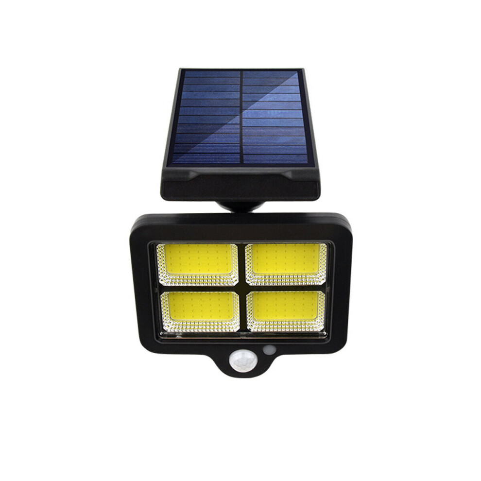 (Four Grid 140COB Remote Control) 20W Waterproof Outdoor Solar Powered LED Wall Solar Light for Home Garden Solar Lamp