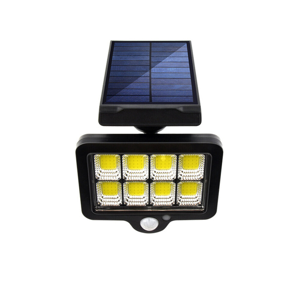(Eight Grid 128COB Remote Control) 20W Waterproof Outdoor Solar Powered LED Wall Solar Light for Home Garden Solar Lamp