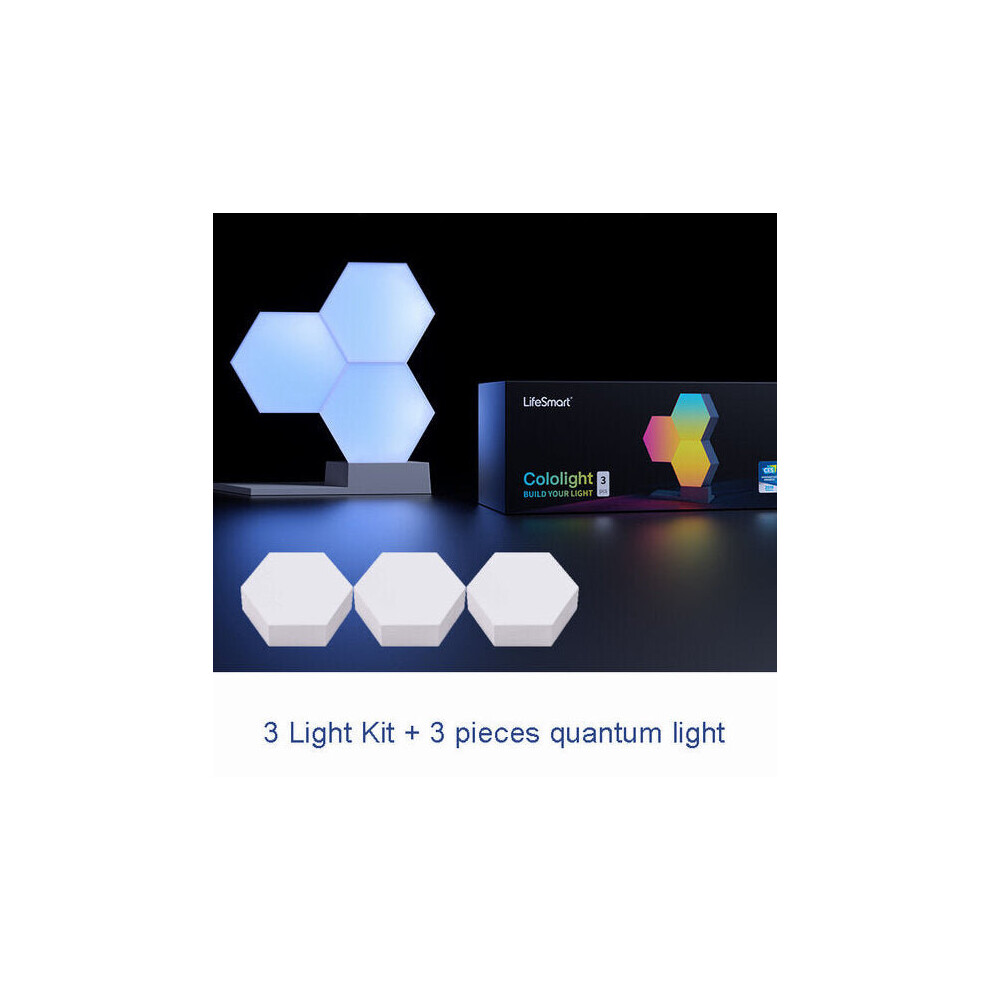 (3 light kit +2 pieces quantum ligh) Colo-light LED Quantum Light Smart Geometry Assembling DIY Lamp WiFi Work with Google Assistant Alexa Cololight APP Smart Control