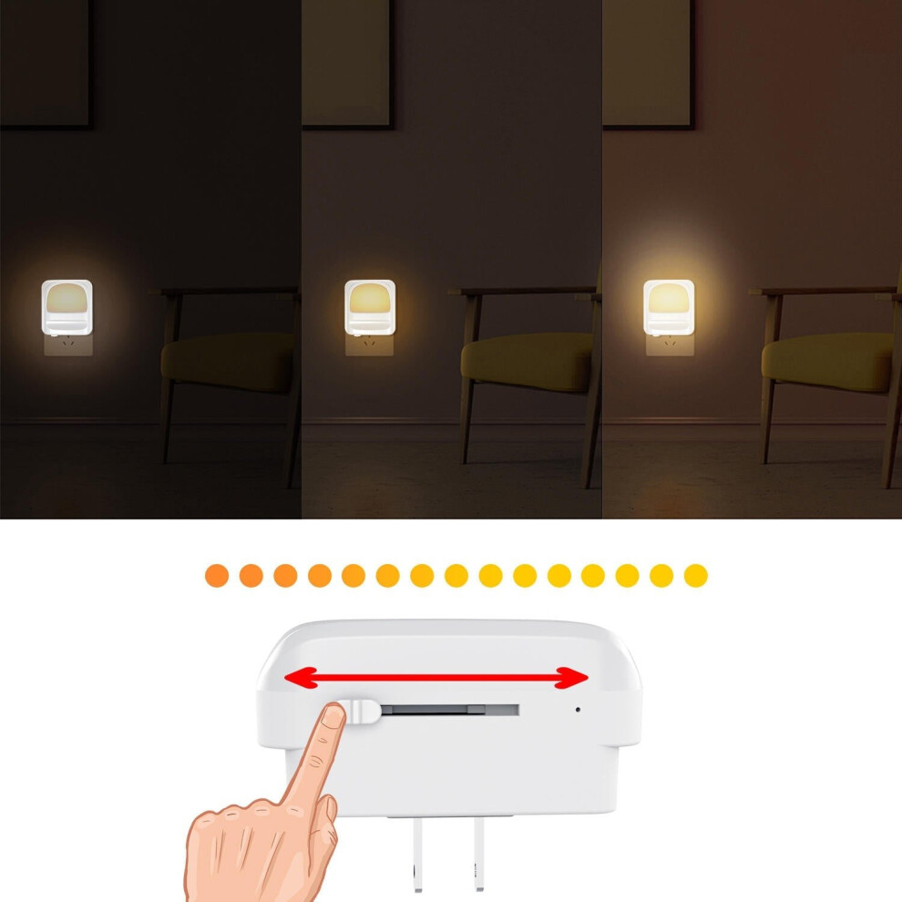 (White Light) 1636 LED Night Light Intelligent Control Plug-In Night Light Home Decor Lamp