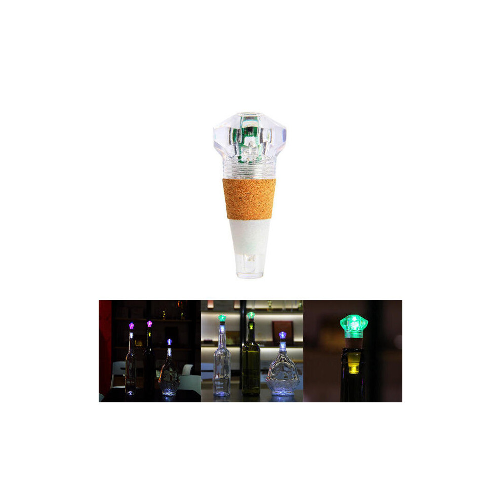 1W Colorful LED Diamond Shape Wine Bottle Cap Cork Light USB Rechargeable Home Party Decor