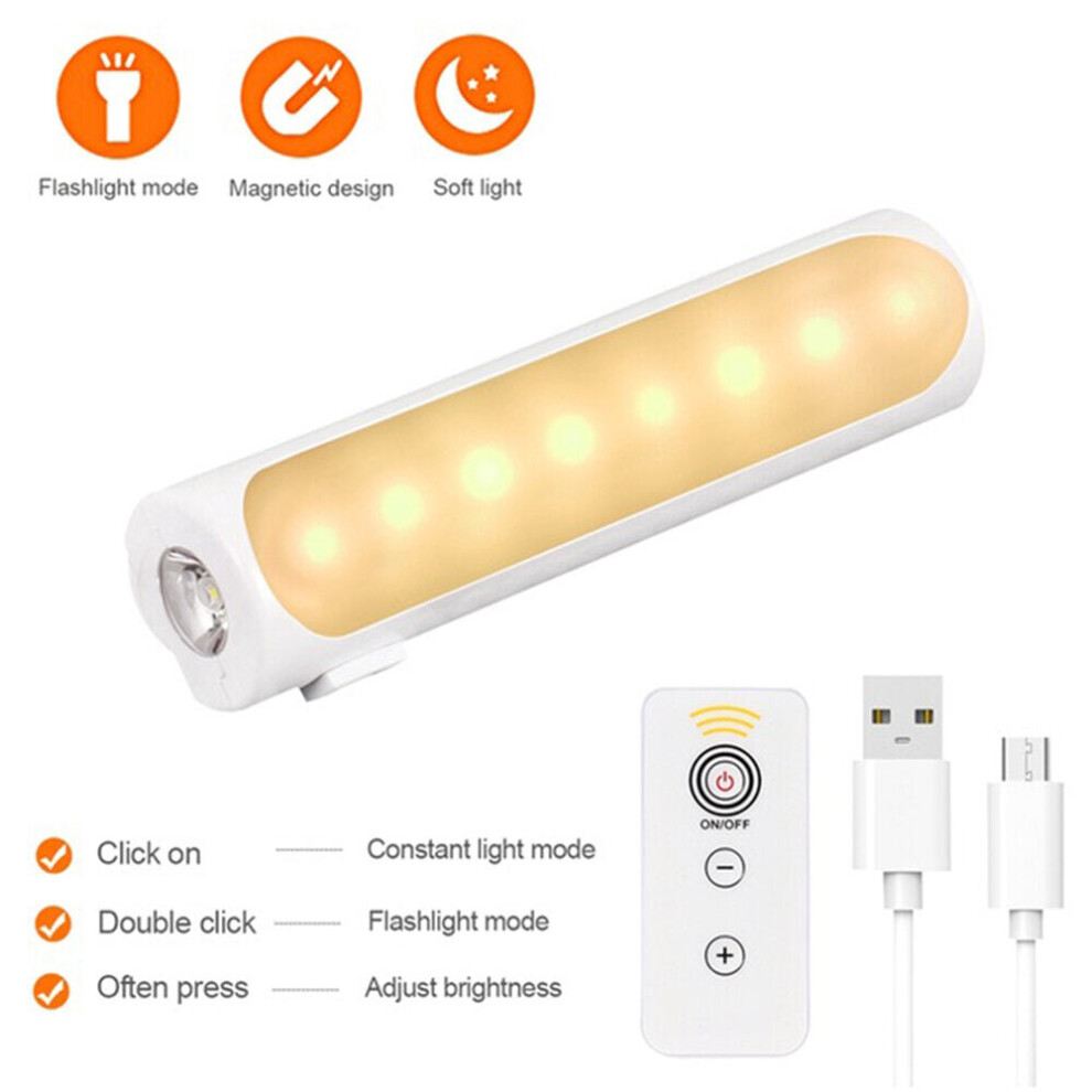 (Remote Control) 2 in 1 LED Night Light Flashlight Wireless Closet Carbinet Light Motion Sensor Automatic Opening Dimmable