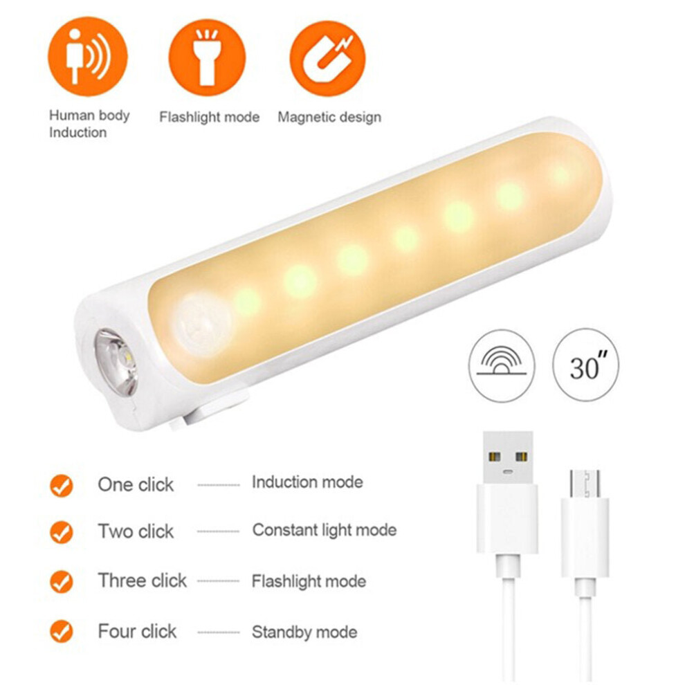 (Motion Sensor) 2 in 1 LED Night Light Flashlight Wireless Closet Carbinet Light Motion Sensor Automatic Opening Dimmable