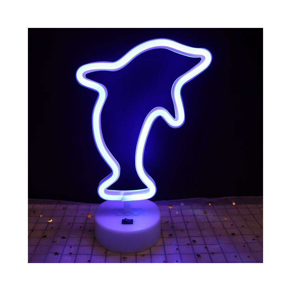 (Dolfin sign light) Upgrade Neon Night Light Rabbit Vibrato Anchor Bigmouth Bird Creative Night Light Spot