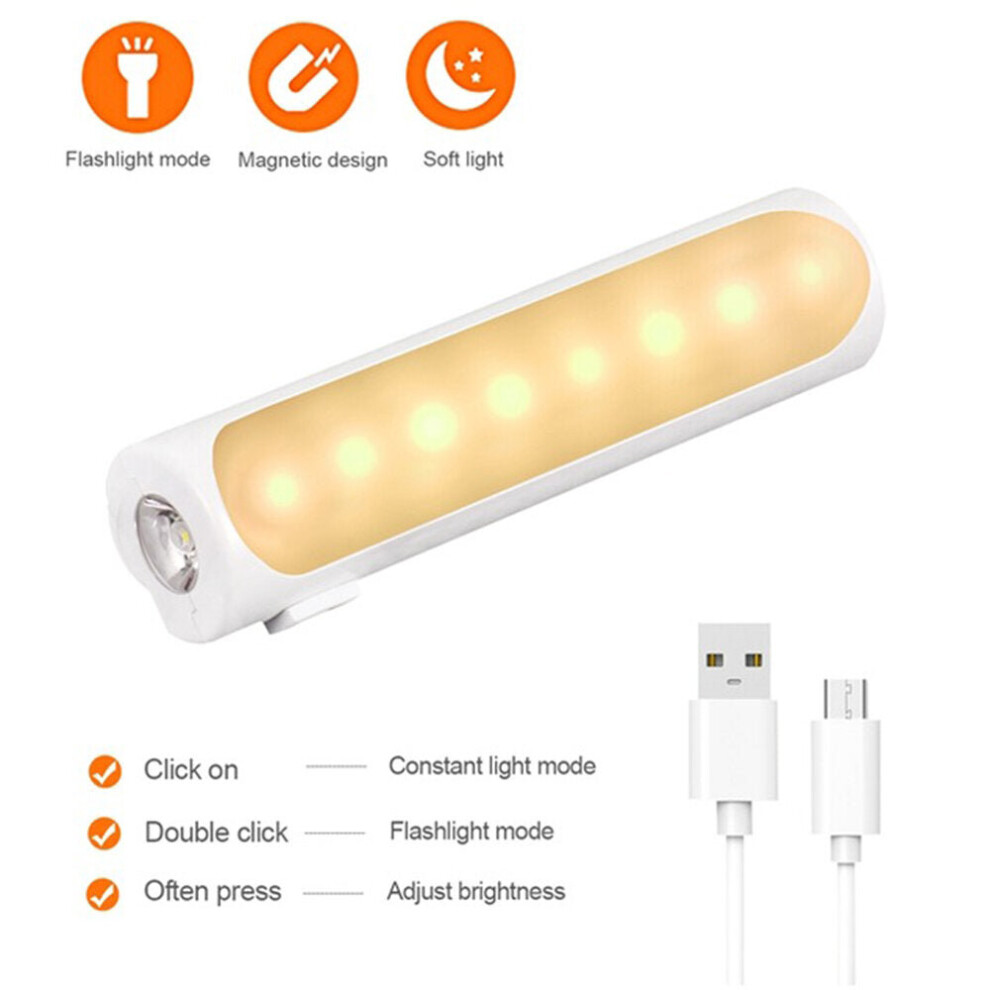 (Charger Dimmable) 2 in 1 LED Night Light Flashlight Wireless Closet Carbinet Light Motion Sensor Automatic Opening Dimmable