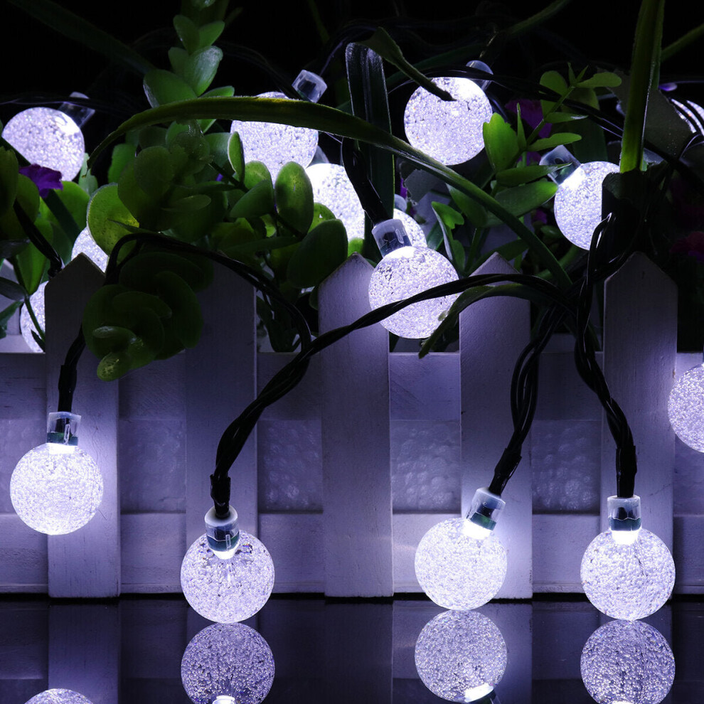 (White) 30 LED Solar Power Christmas Fairy String Light Party Outdoor Patio Decor Lamp