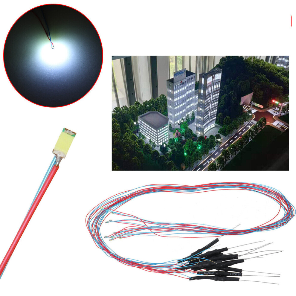 (1206) 10PCS 30CM 0805/1206/0603/0402 Pre-soldered Micro LED Light With Resistance For Sand Table Model 12V