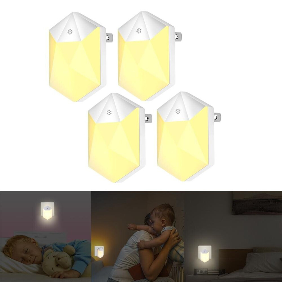 (UK Plug) 0.5W Light Sensor Plug-in LED Night Wall Lamp For Baby Kid Bedroom Home AC100-240V