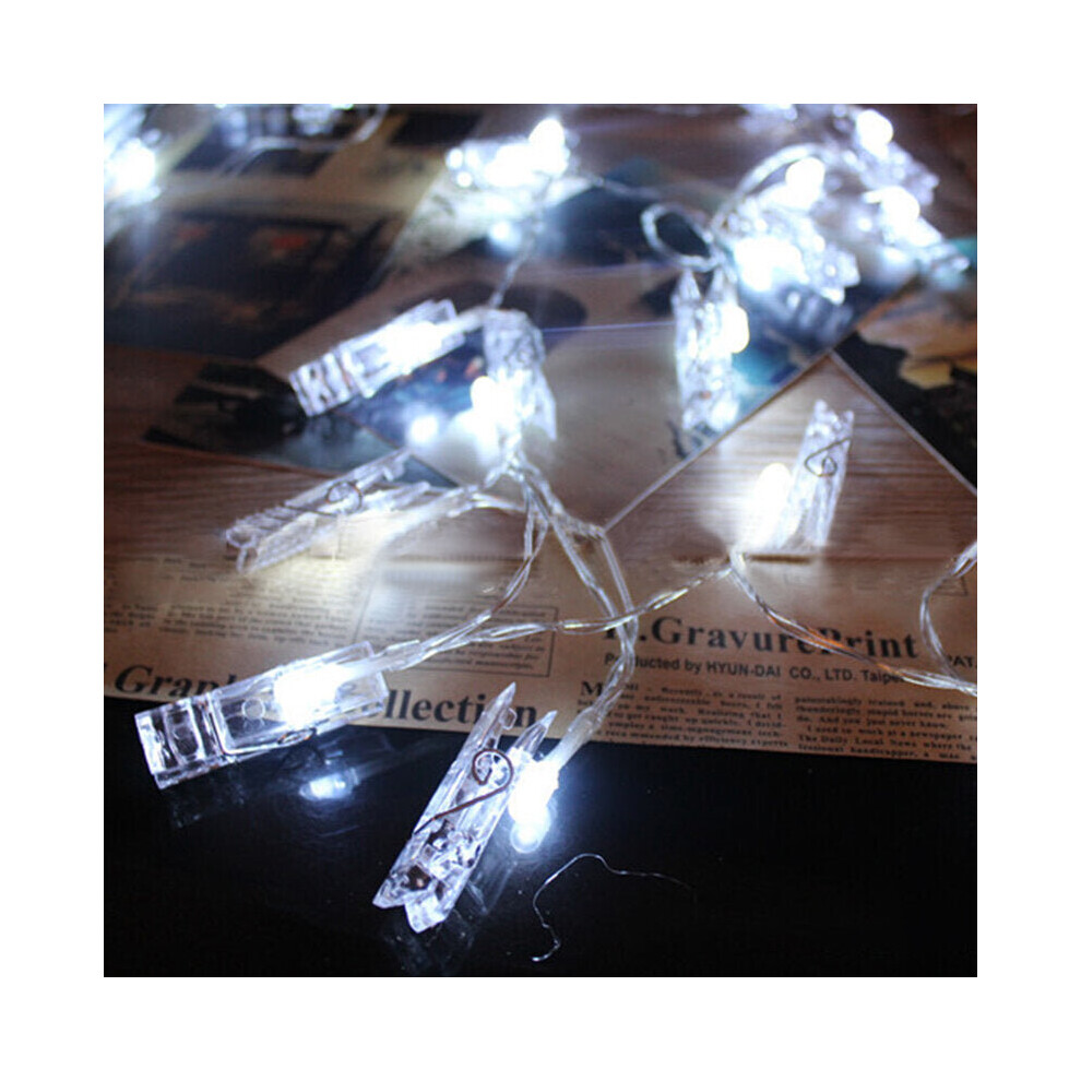 (white) 1.5M 10 LED Photo Clip String Lights LED Fairy Lights for Festival Christmas Party Wedding