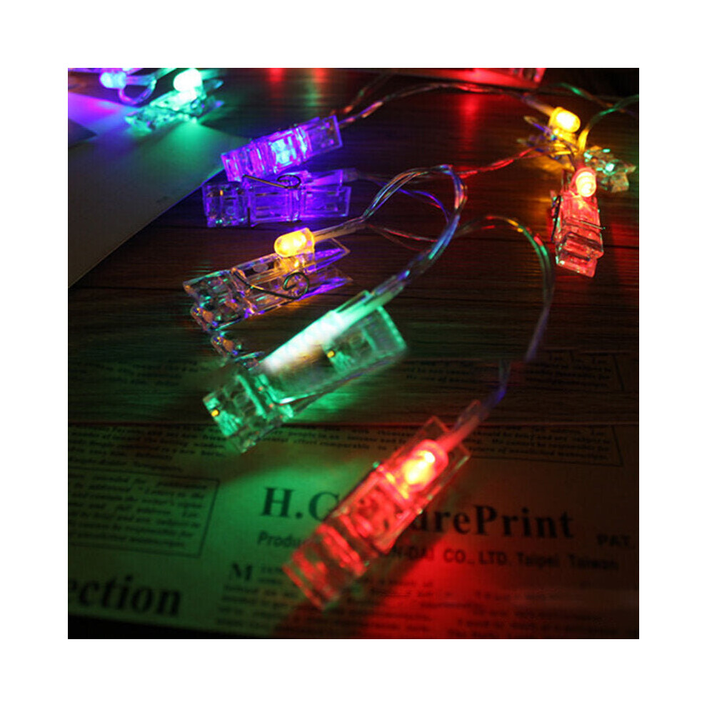 (Colorful) 1.5M 10 LED Photo Clip String Lights LED Fairy Lights for Festival Christmas Party Wedding