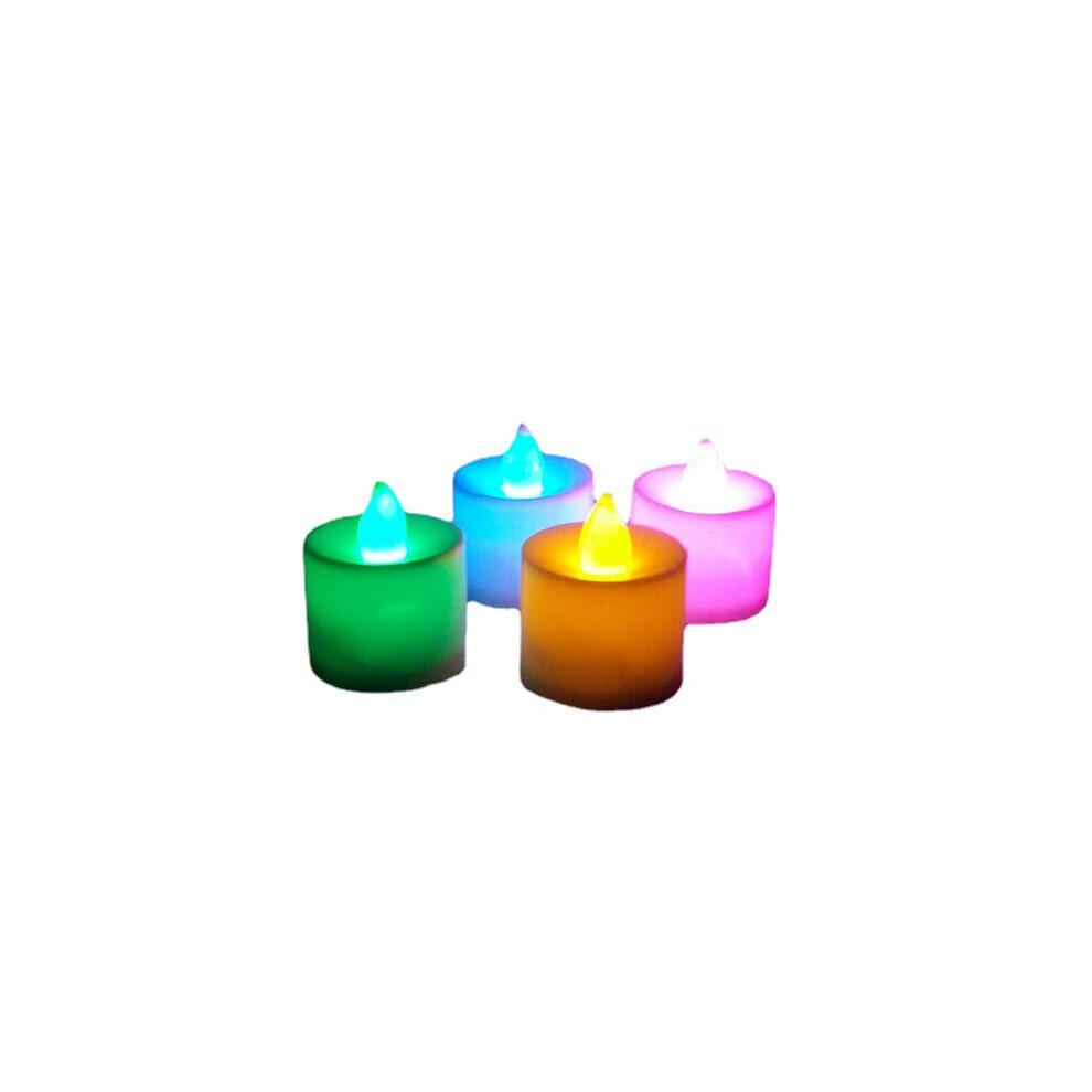 (Green) 1 Pcs Led Light Candle Flameless Colorful Tea Candle Lamp Electronic Candle Party Wedding Decor