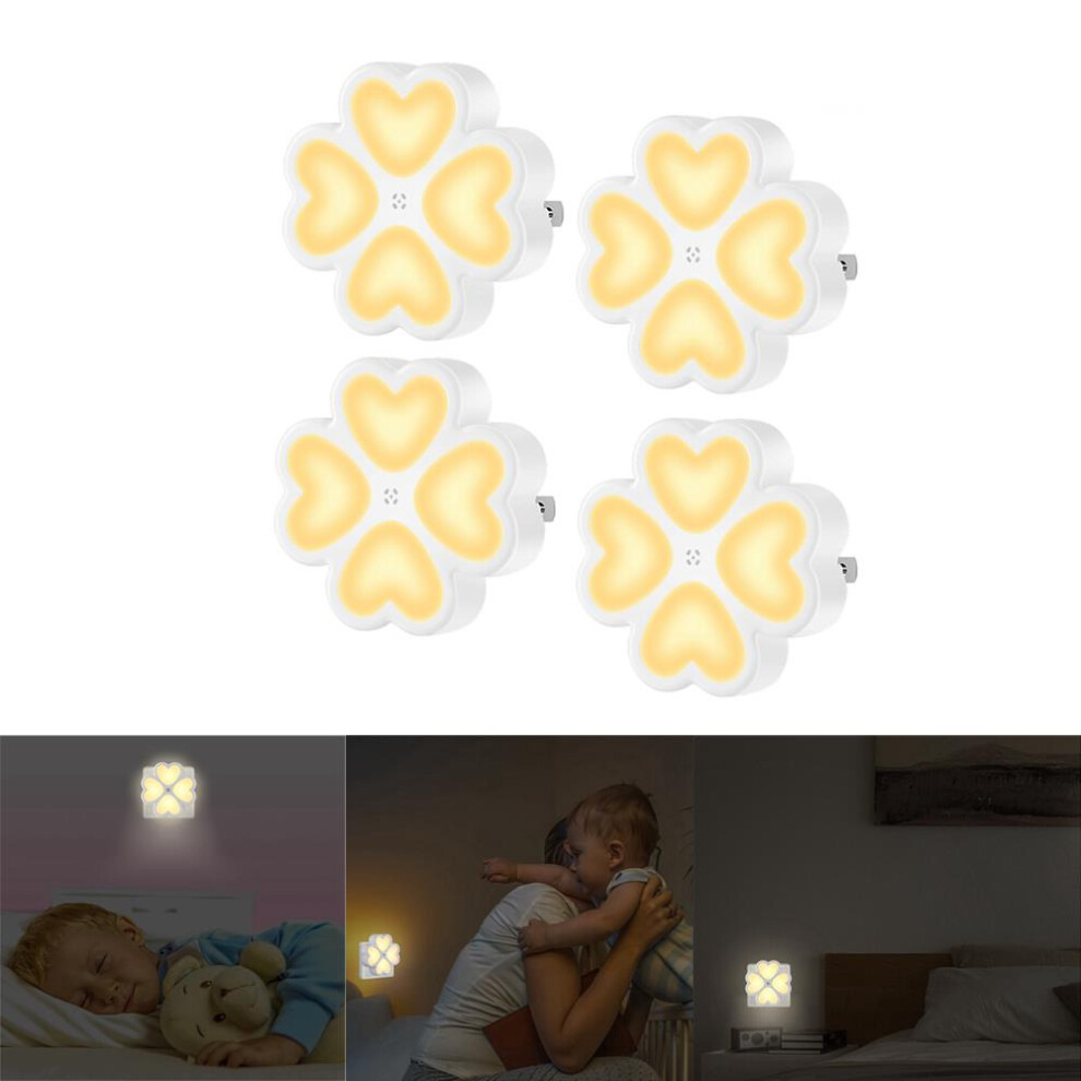 (UK Plug) 0.5W Light Sensor LED Night Wall Lamp Plug-in For Baby Kid Bedroom Home AC100-240V