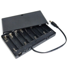 12v 8 X Aa Battery Holder Case Box With Leads Switch Diy Container Organizer Gift - Refurbished