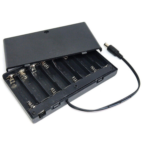 Refurbished 12v 8 X Aa Battery Holder Case Box With Leads Switch Diy Container Organizer Gift