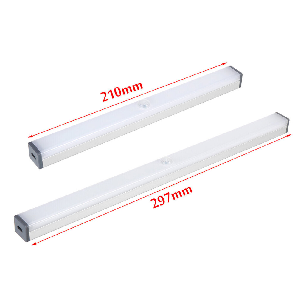 (210mm, Warm White) Wireless PIR Motion Sensor LED Night Light Closet Wall Lamp USB Rechargeable