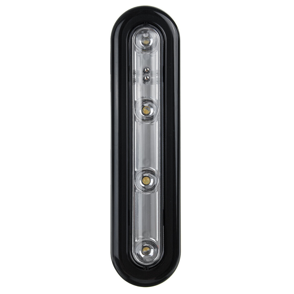 (Black, White) Rectangular 4LED Touch Sensor Night Light Wardrobe Cabinet Lamp Home Indoor Decor