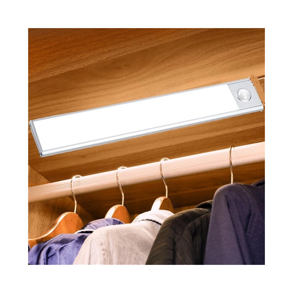 20CM Magnetic Cabinet Light Closet Motion Sensor + Touch Wardrobe Lights USB Charging Closet Lights for Bathroom Bedroom Night Light