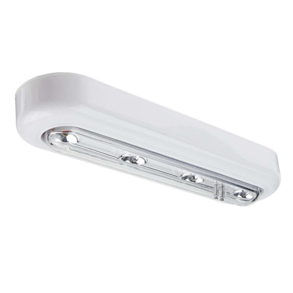 (White, Warm White) Rectangular 4LED Touch Sensor Night Light Wardrobe Cabinet Lamp Home Indoor Decor