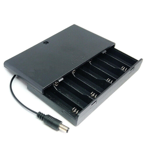 Refurbished 12v 8 X Aa Battery Holder Case Box With Leads Switch Diy Container Organizer Gift 1