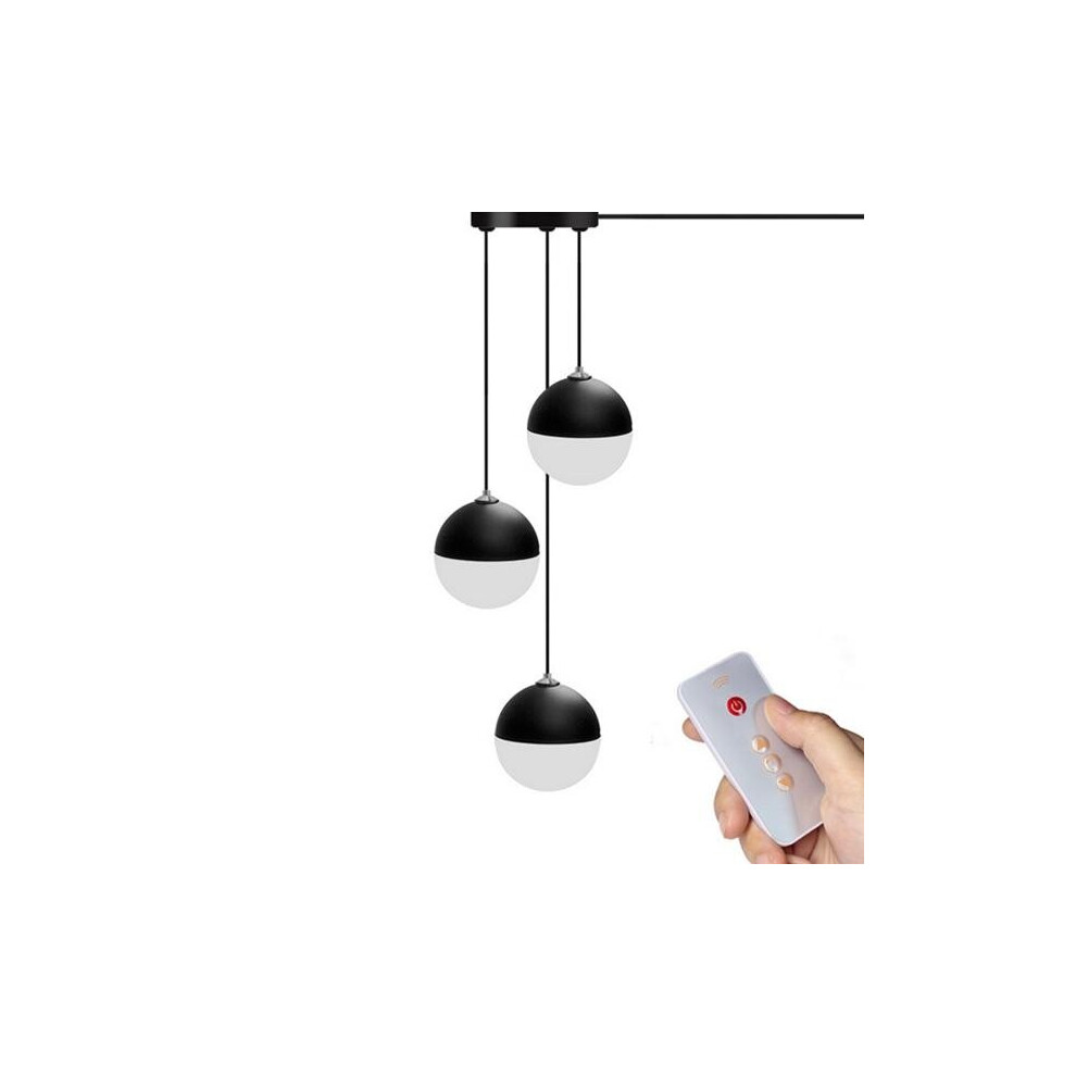 (white touch control type) Modern 3 Wind Bell Balls LED USB Ceiling Reading Light Living Room Study Bed Decorative Night Lamp